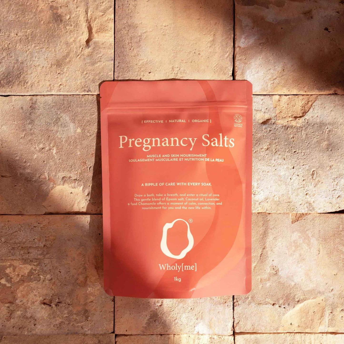 WholyMe Pregnancy Bath Salts - Epsom Salt for mothers-to-be. Eases muscular tension & irritated skin. Promotes skin elasticity (anti-stretch marks). Ideal for prenatal relaxation & restful sleep - 1kg