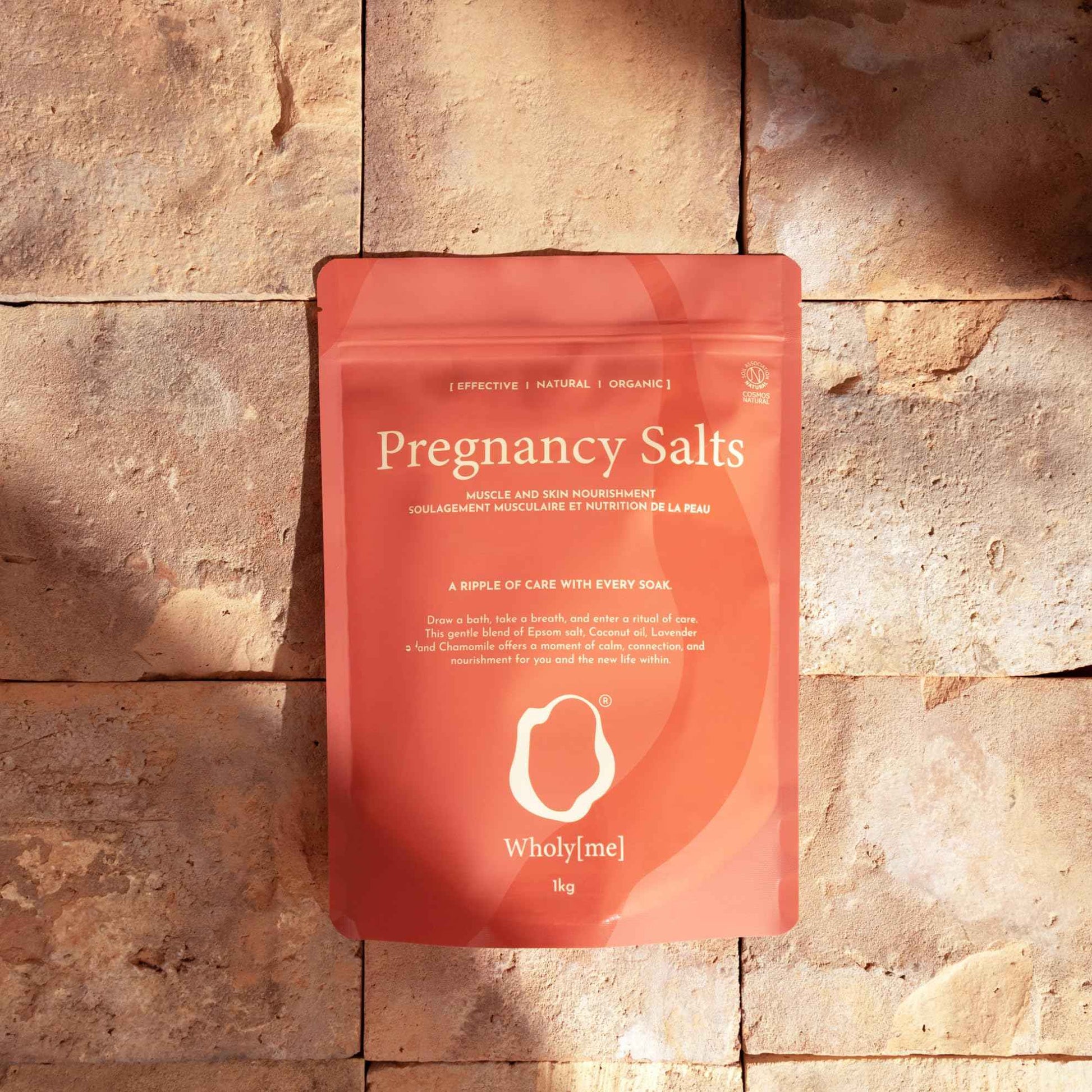 WholyMe Pregnancy Bath Salts - Epsom Salt for mothers-to-be. Eases muscular tension & irritated skin. Promotes skin elasticity (anti-stretch marks). Ideal for prenatal relaxation & restful sleep - 1kg
