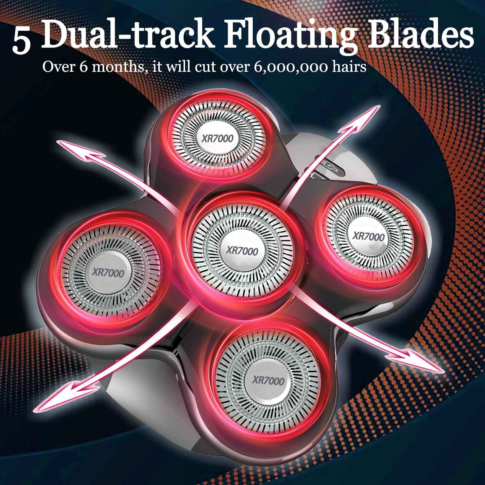 GORLENT 2 Pack Blade Pro Replacement Head Compatible with Remington Balder Pro XR7000, 5 Dual Track Shaver Heads for a Smooth and Close Shave with No-Irritation.