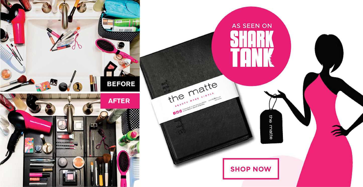 The Matte - Make Up Organizer Space Saver turns Bathroom Sink into a Beauty Counter in an Instant (Standard, Black)