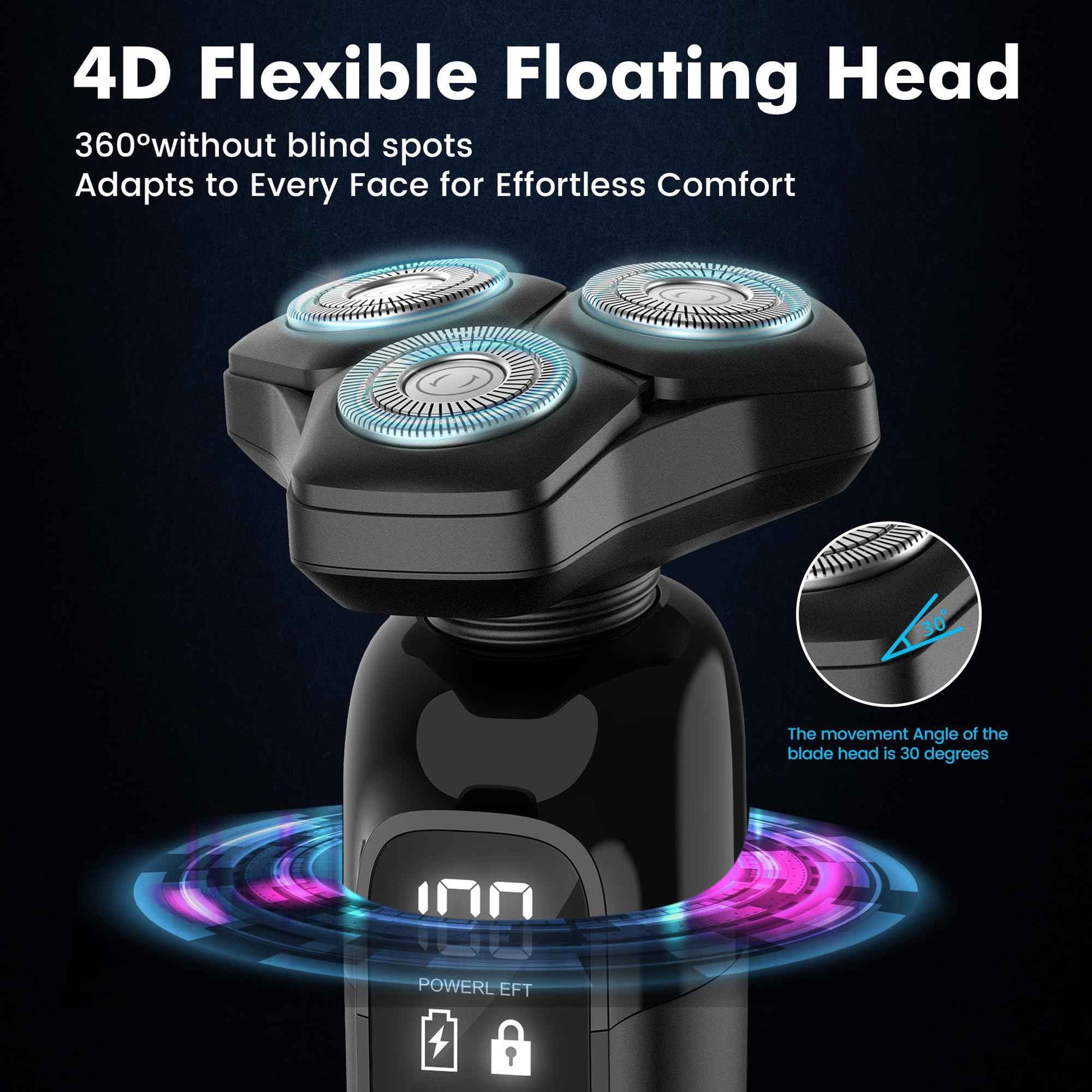 Electric Razor for Men Flynth 3-in-1 Cordless Shaver 3-Blade Rotary Shavers Wet/Dry for Beard Nose & Face, IPX7 Waterproof Fast Charge Travel Trimmer Grooming Set