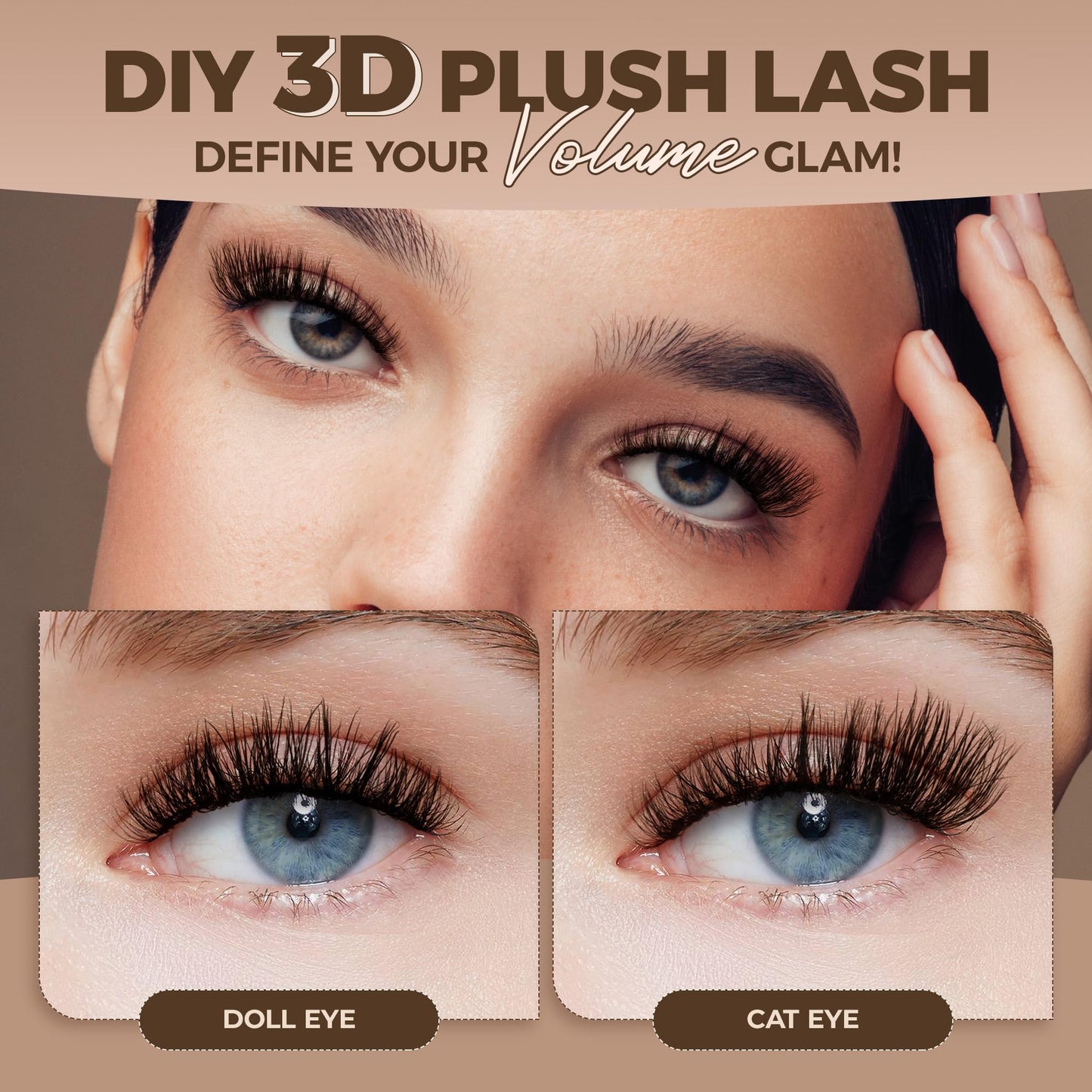 LASHVIEW Diy Eyelash Extension Kit, DIY Cluster Lashes, 10-16mm Multilayered Cluster Eyelash Extensions, Reusable Fluffy Individual Lashes Cluster(ML 11)