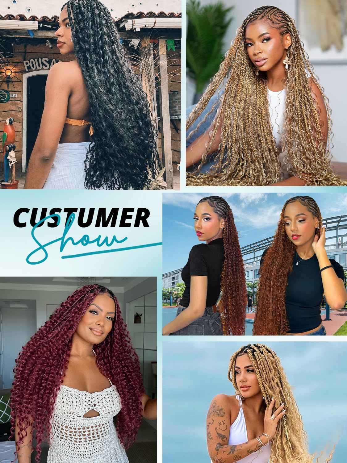 100g 3 Bundles/Pack Burgundy Human Braiding Hair for Boho Braids 14 Inch Curly Boho Hair for Braiding Knotless 12A Deep Wave Bulk Bohemian Color 99J