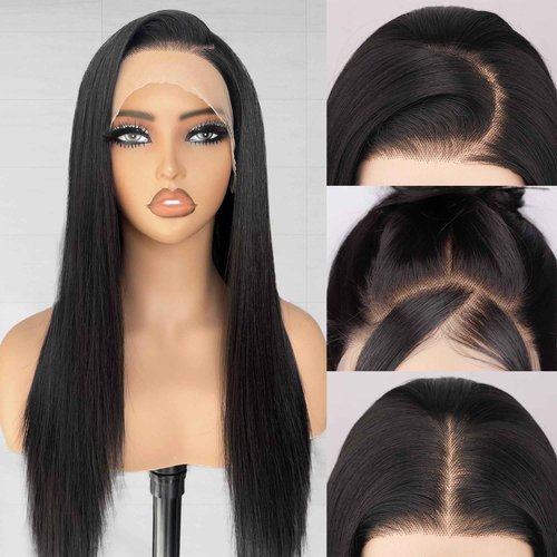 BLL Synthetic Lace Front Wig,13x4 Lace Wig Pre-Plucked Long Straight Glueless 1B Black Wigs For Black Women 26inch Ready to Wear Wigs Beginner Friendly