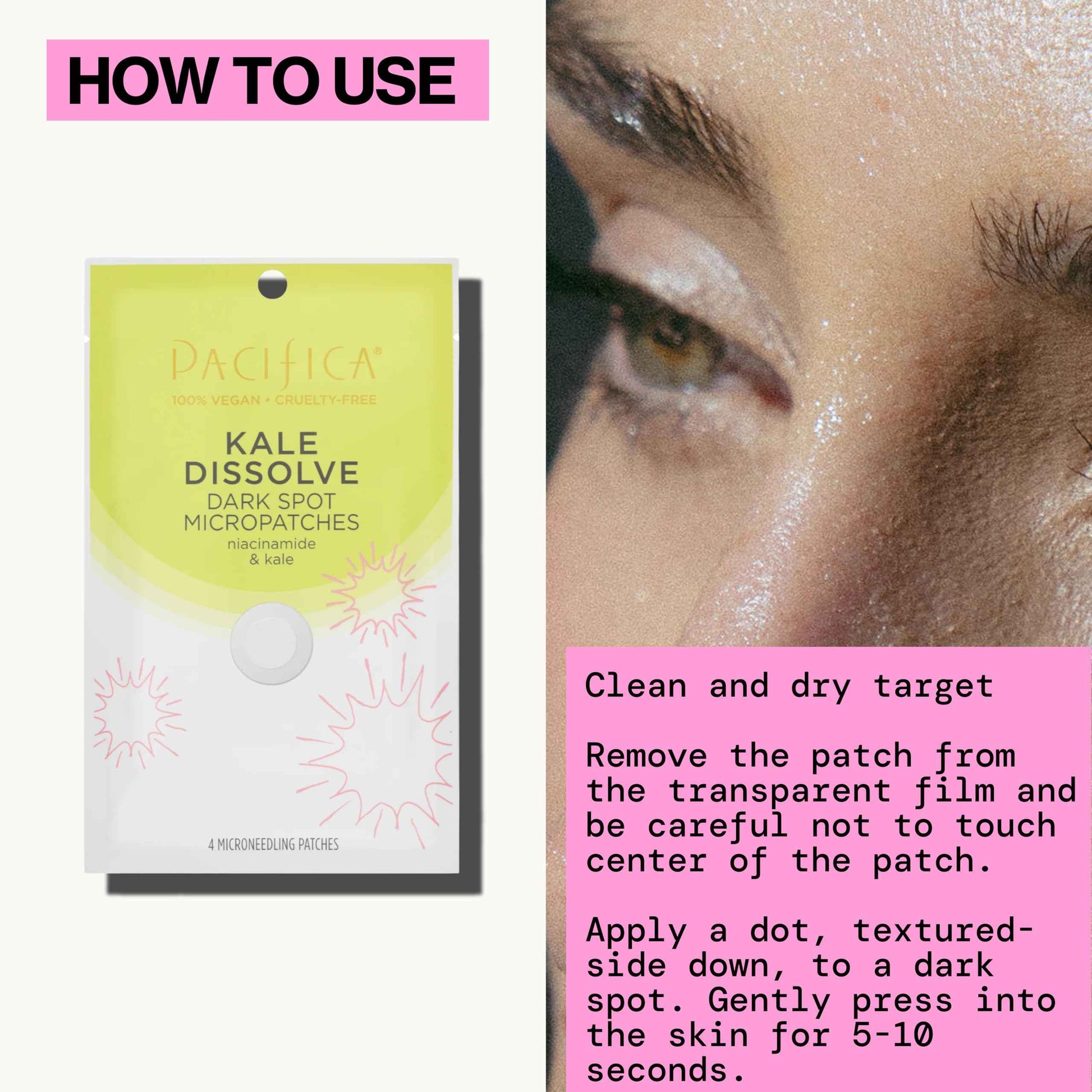 Pacifica Dark Spot Dissolving Micropatches – Microneedling Dots w/ Niacinamide 12-PACK Tranexamic Acid & Kale to Fade Post-Acne Marks and Age Spots, Brightening Patch Treatment, Clean Vegan Skincare