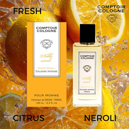 Comptoir Cologne Noble Neroli Intense - Long-Lasting Men’s Cologne - Refined Men's Fragrance with Floral, Woody, and Citrus Notes - 3.3 oz