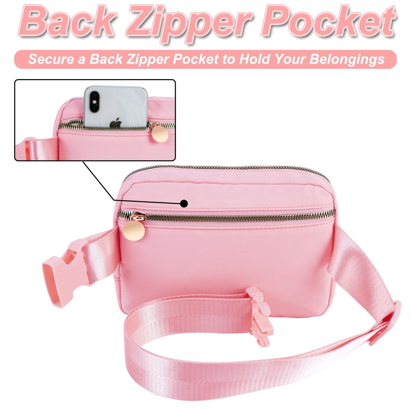 Uygafly 10th 20th 30th 40th 50th 60th 70th Birthday Gifts for Mom Daughter Friends Sister Girlfriend Her,Belt Bag for Women Girls Teens Trendy Waist Packs Fanny Pack Crossbody Bags | Peach,S