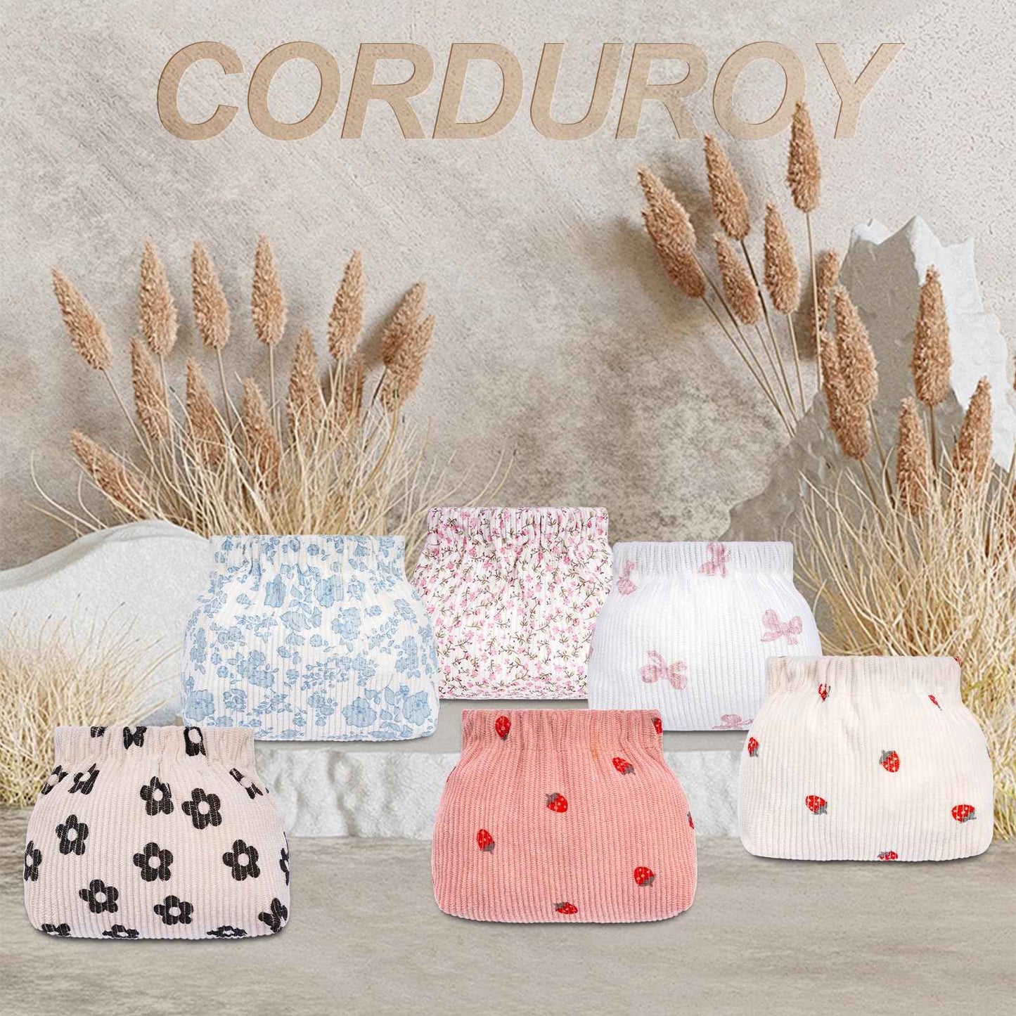 honitty Mini Makeup Pouch,Corduroy Elastic Wallet Storage for Women,Cute Small Lipstick Bag for Purse