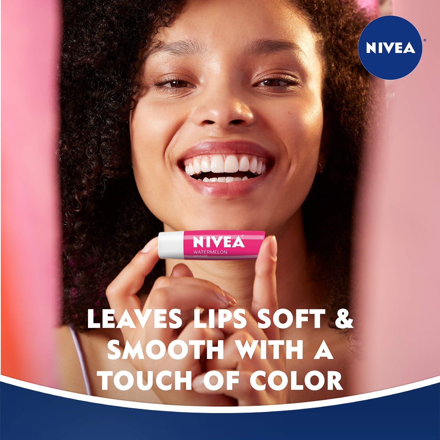 NIVEA Watermelon Lip Care - Tinted Lip Balm for Beautiful, Soft Lips - Pack of 4