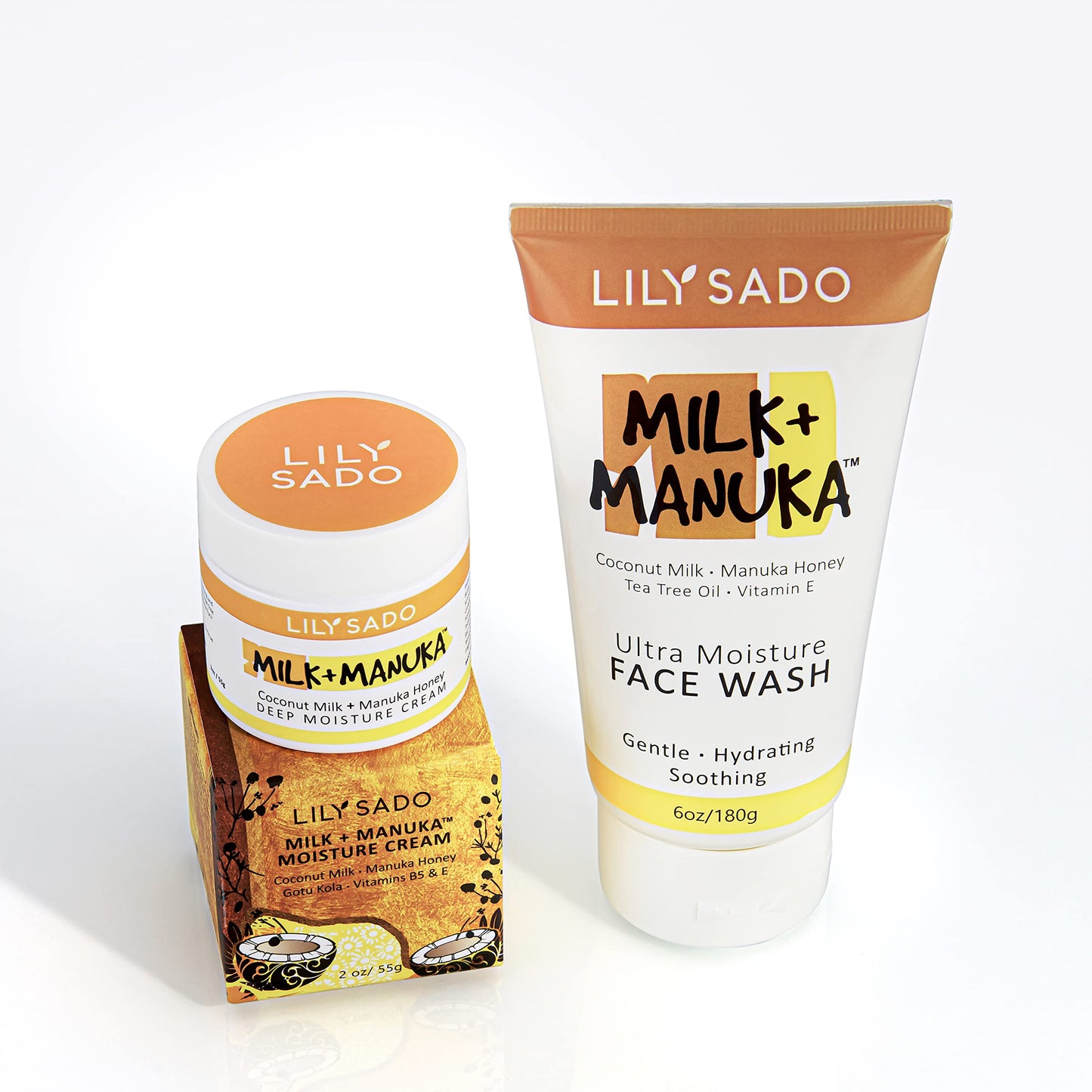 LILY SADO Coconut Milk and Manuka Honey Natural Face Moisturizer - Non Greasy Organic Facial Cream with Cocoa Butter and Gotu Kola - Amazing Anti-aging Formula