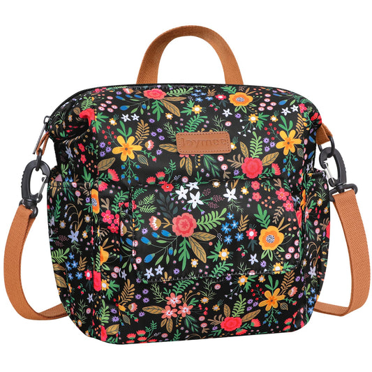 Joymee Insulated Lunch Bag for Women Men- Leak-Proof Large Capacity Lunch Box for Adult with Adjustable Shoulder Strap Side Pockets- Lunch Cooler Bag - for Trip, Picnic, Work, Colorful Floral