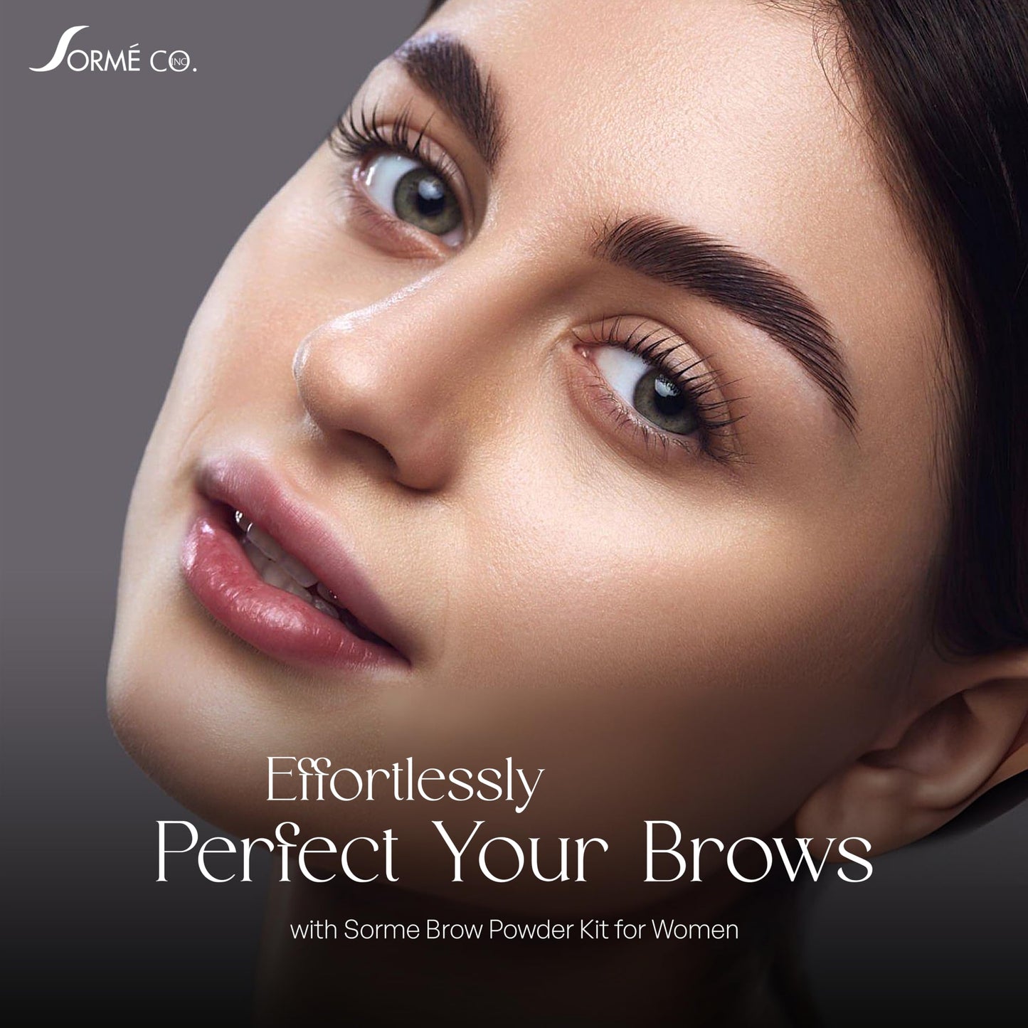 SORMÉ Smudge Proof Long Lasting Eye brow Powder for Women - Always Perfect Brows with Brush and 3 Shaping Eyebrow Stencils (Fine, Medium, Full) - Finest Color Pigment Eyebrow Filler - Soft Smoke