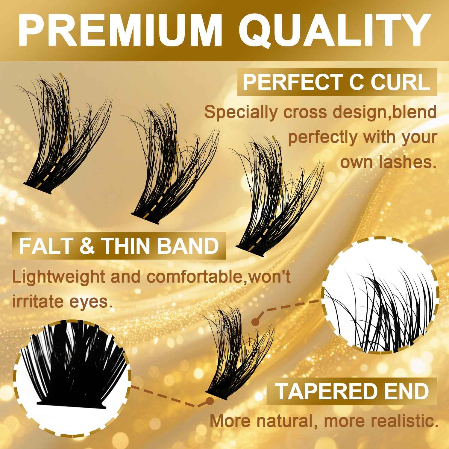 FEEGO Volume Lash Clusters Kit Eyelash Extensions Kit Lash Clusters DIY Lash 280pcs Individual Lashes Clusters 60D+80D D Curl Lashes, Double-headed mascara brush, Remover (6080D Charming Kit)