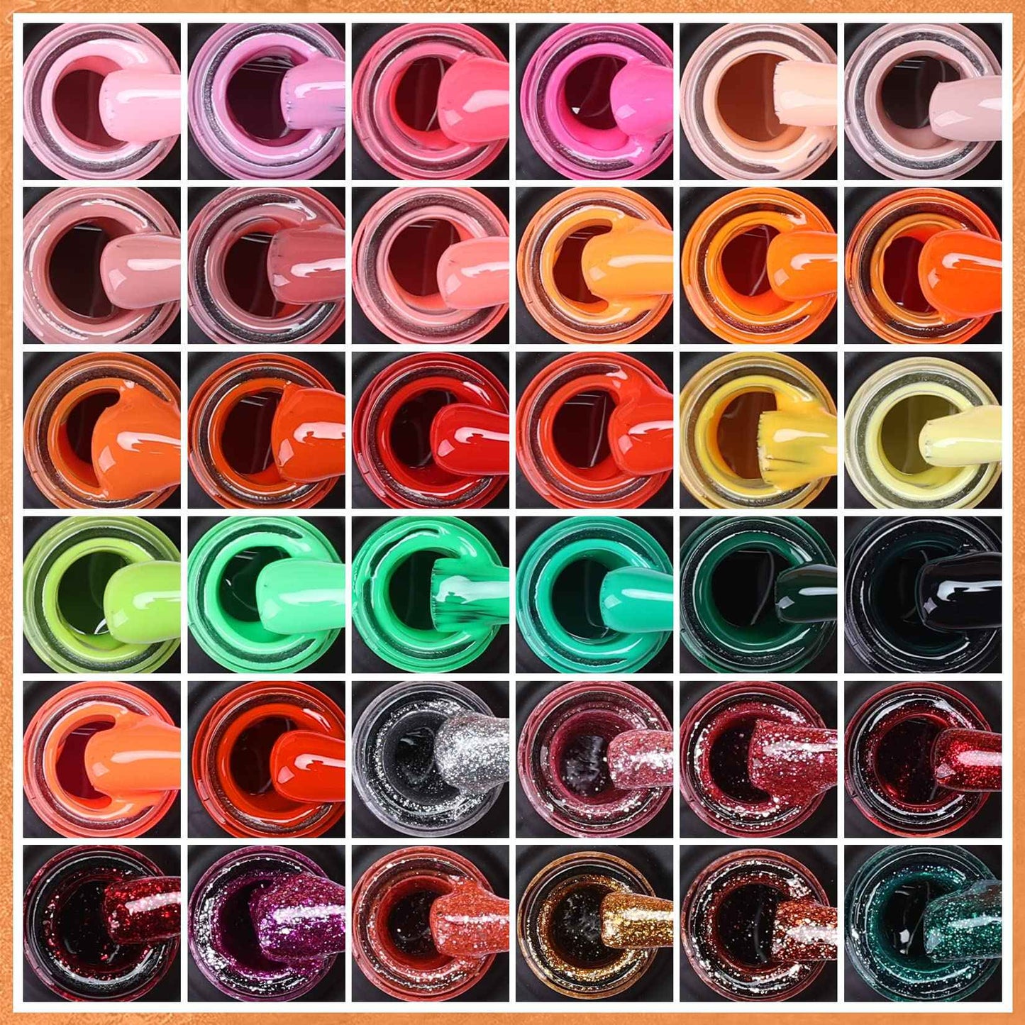 Morovan Gel Nail Polish Set - 36 Colors With UV Light, 48W Lamp, Base & Top Coats, Tools, Pure & Glitter Soak Off Kit, Large Capacity Manicure Starter Set, Gifts for Women