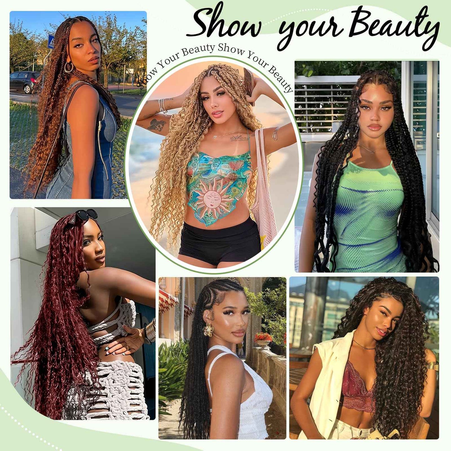 Human Braiding Hair for Boho Braids 120g 12A Deep Water Wave Bulk Human Hair Knotless Boho Braiding Curly 100% Virgin No Weft Extensions Bohemian Braids 3 Bundles/Pack Chocolate Brown 14 Inch