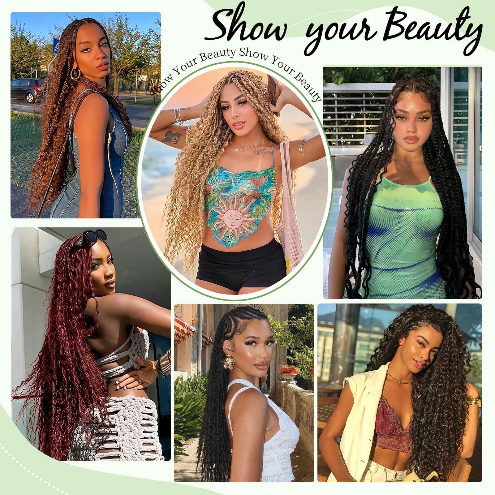 Human Braiding Hair for Boho Braids 120g 12A Deep Water Wave Bulk Human Hair Knotless Boho Braiding Curly 100% Virgin No Weft Extensions Bohemian Braids 3 Bundles/Pack Chocolate Brown 14 Inch