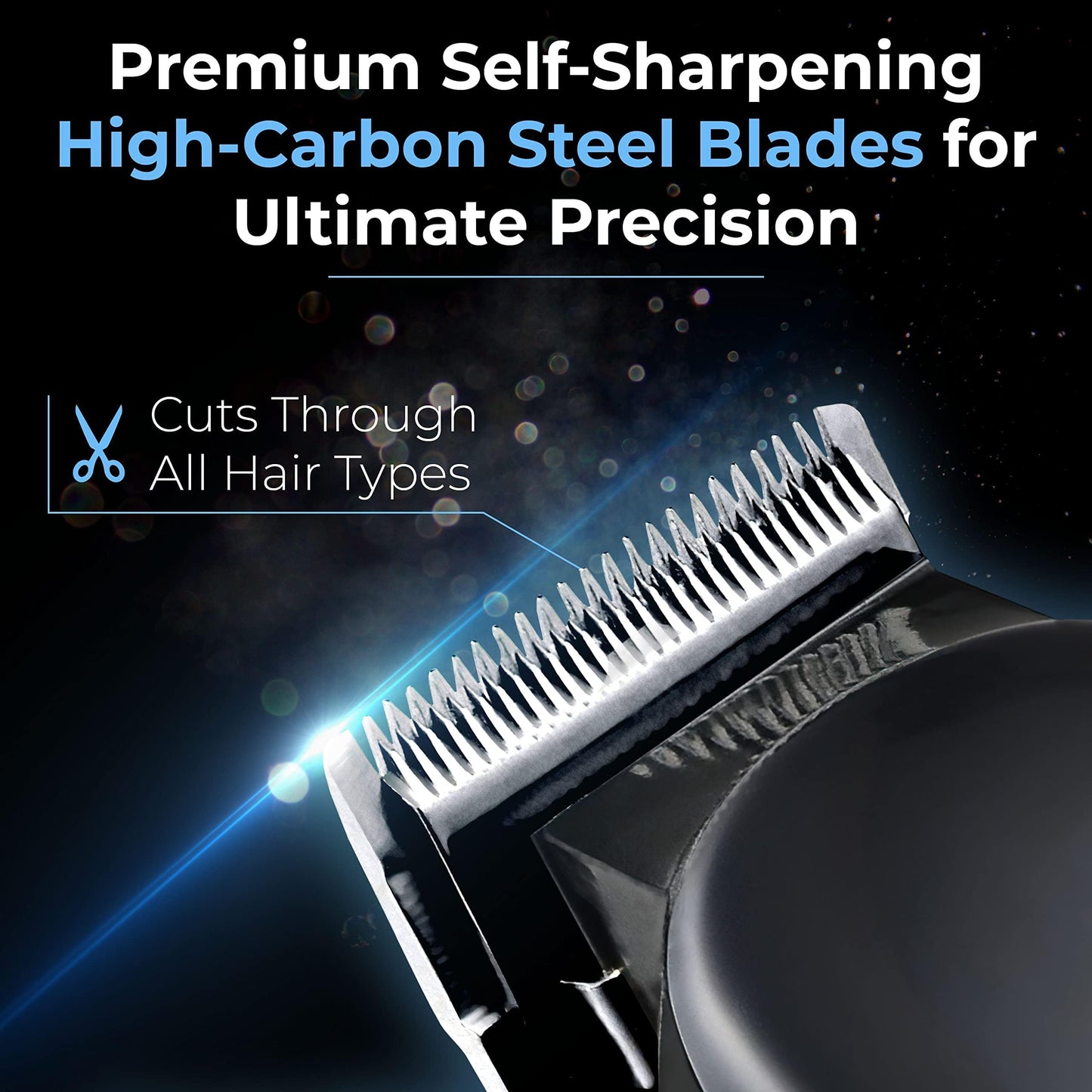 Mueller Ultragroom Professional Hair Clippers for Men with Colored Design, Hair Trimmer for Men, 12 Guide Combs, All-in-One Trimmer for Hair, Beards, Head, Body, and Face