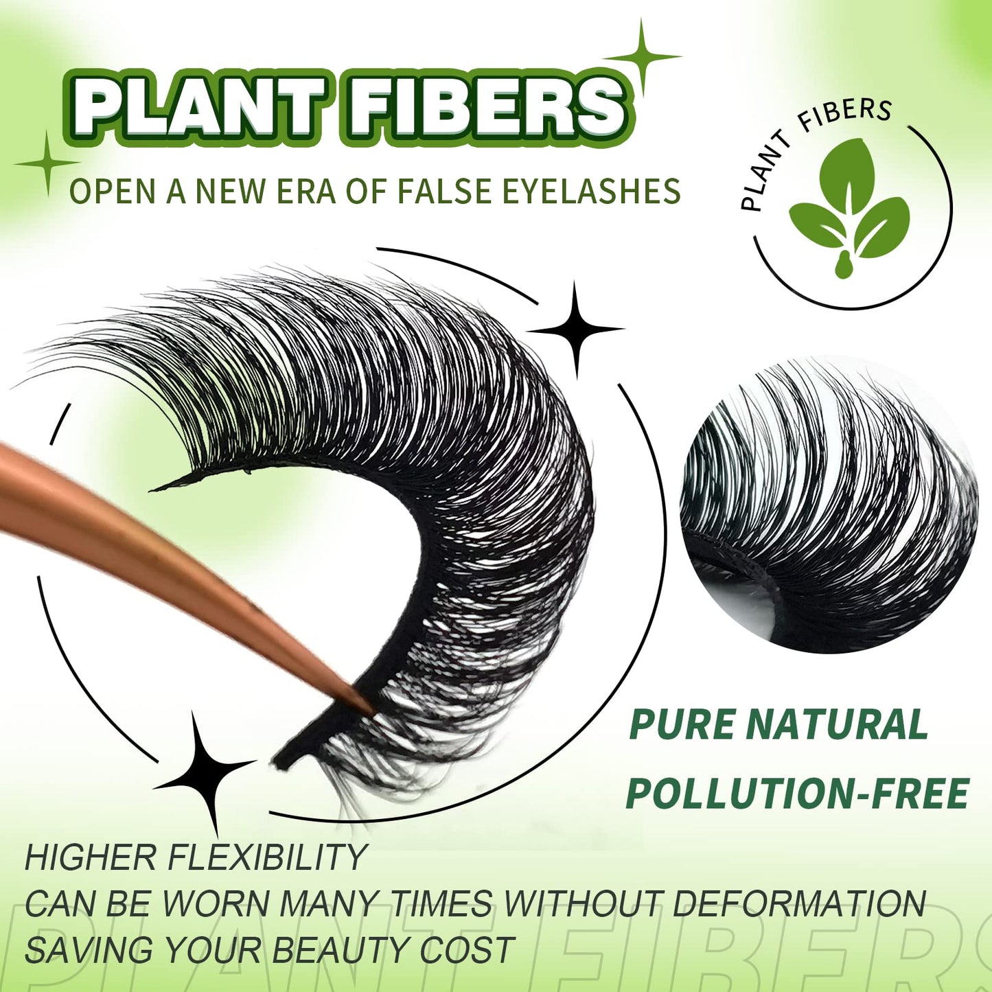 3d Plant Fibre Russian Strip Lashes, D Curl Lash Strips, Natural False Lashes Mink, Wispy Fake Lashes, D Curl Strip Lashes, Natural Wispies Mink Eyelashes, Faux Mink Eyelashes Natural Look(DC10)