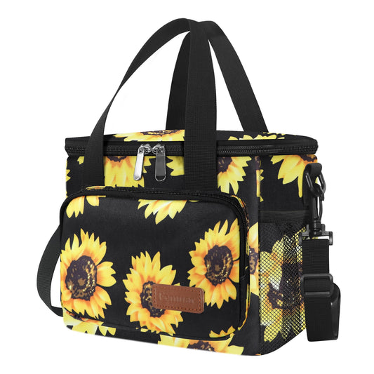 Femuar Lunch Bags for Women/Men, Insulated Lunch Bag for Work Office - Lunch Cooler Bag Leakproof Lunch Box with Adjustable Shoulder Strap - Sunflower