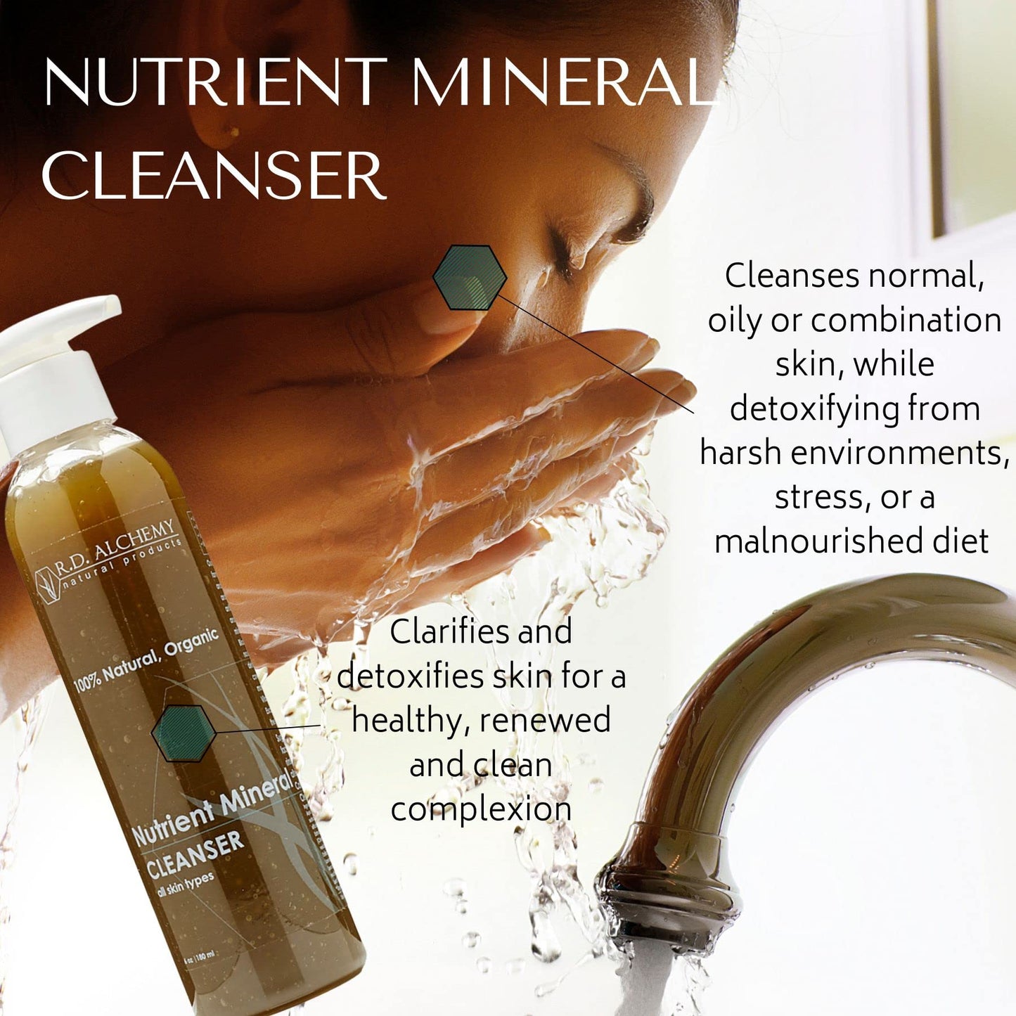 RD Alchemy - Natural & Organic Nutrient Mineral Cleanser to Nourish & Renew Stressed, Congested & Malnourished Skin. Contains Chlorella, Spirulina, Noni Fruit, & Kelp.