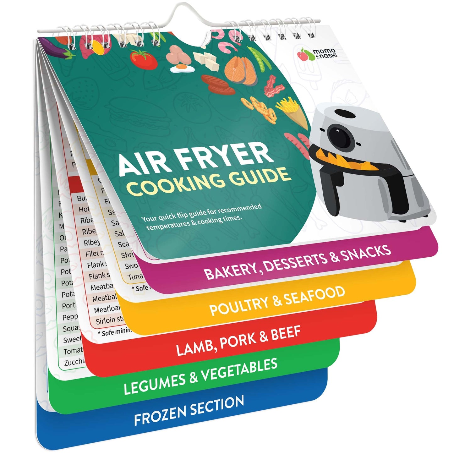 Air Fryer Cheat Sheet Magnets Cooking Guide Booklet - Air Fryer Magnetic Cheat Sheet Set Cooking Times Chart - Cookbooks Air Fryer Accessories Oven Cooking Pot Temp Guide Kitchen Conversion