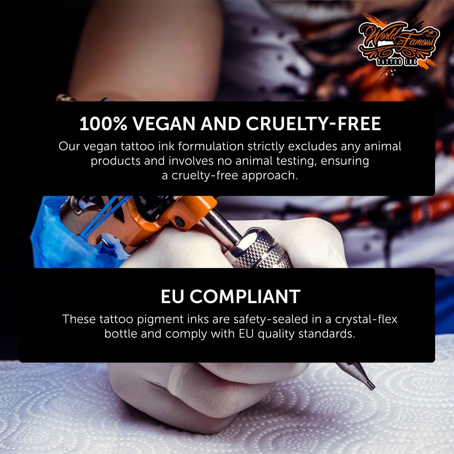 World Famous Fine Line Mini Black Tattoo Ink Pigments Set of 3, Vegan, Professional Supplies, 1oz Bottles, Outlining Ink, Blackout, Triple Blackout