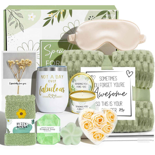 Birthday Gifts for Women, Self Care Gift Get Well Soon Gifts Basket for Women, Flower Relaxing Spa Gift Basket Bath Set,Unique Luxury Self Care Box Gift for Mom Her Wife Sister Girlfriend, Girl Friend