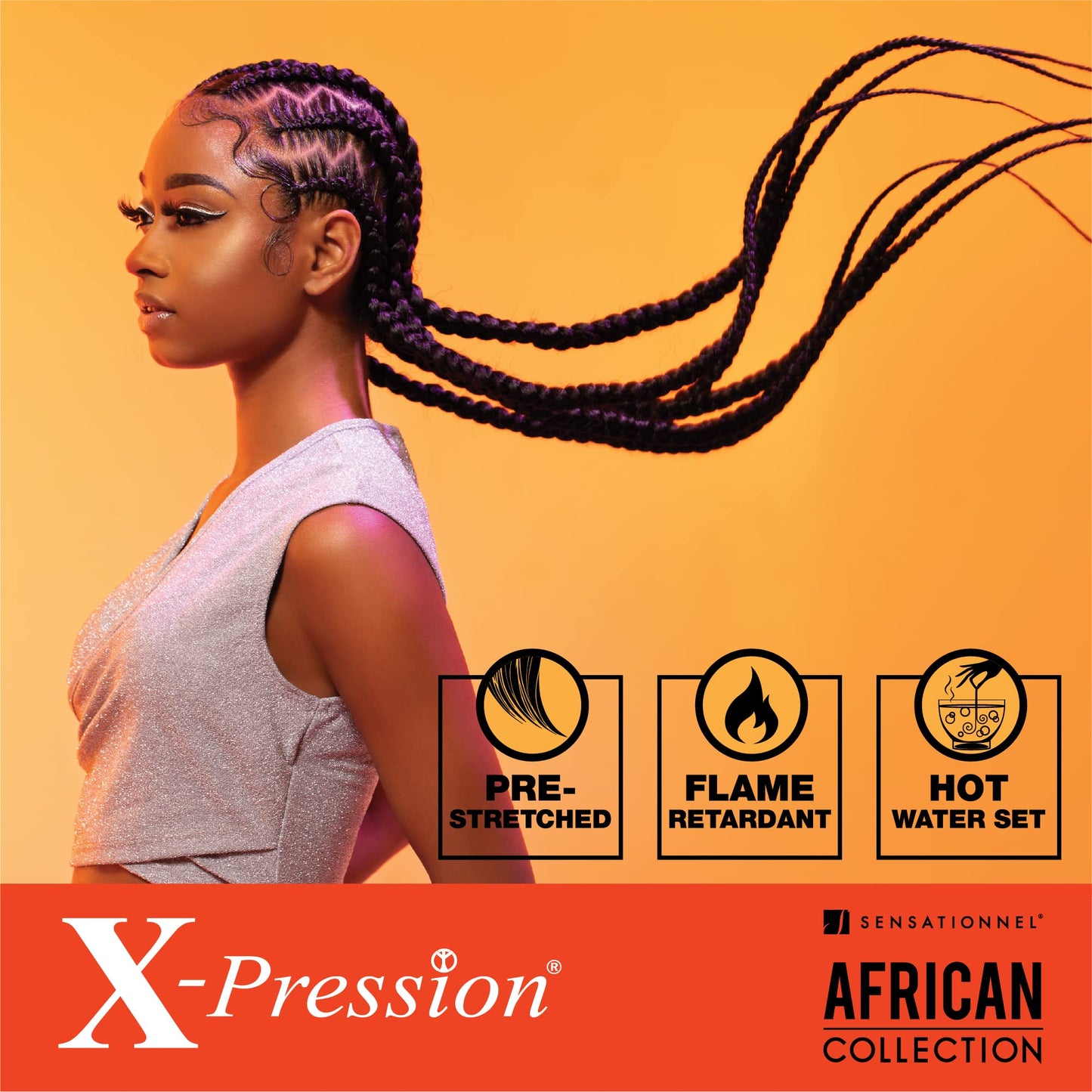 Sensationnel Xpression prestretched braiding hair - 3x xpression 58-inch kanekalon flame retardant smooth yaki braid - 3x x-pression 58 inch (1 pack, 3T2/27/613)