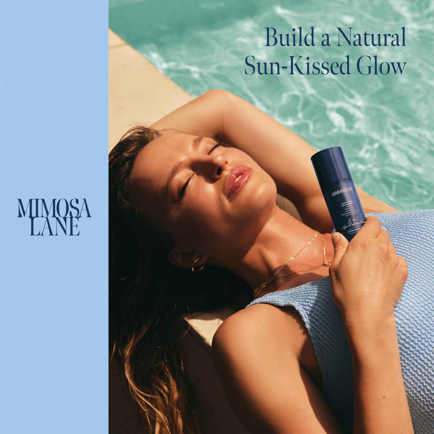 Mimosa Lane 8-in-1 Age Defying Serum REFILL, Hydrating Gradual Self-Tanning for Face, with Anti-Aging Hyaluronic Acid and Vitamin B, C, E, Sunless Tanner, Fragrance-Free, Vegan, 1 oz, Dark