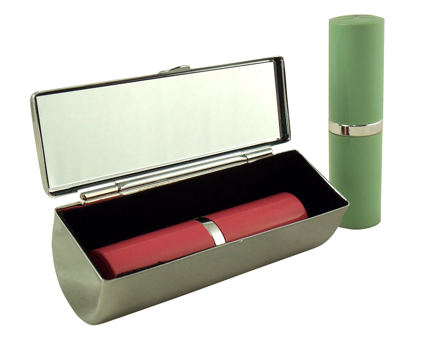 Houder Designer Lipstick Case with Mirror for Purse - Decorative Lipstick Holder with Gift Box - Velvet Lined - Protect Your Lipsticks in Style (Feathers)