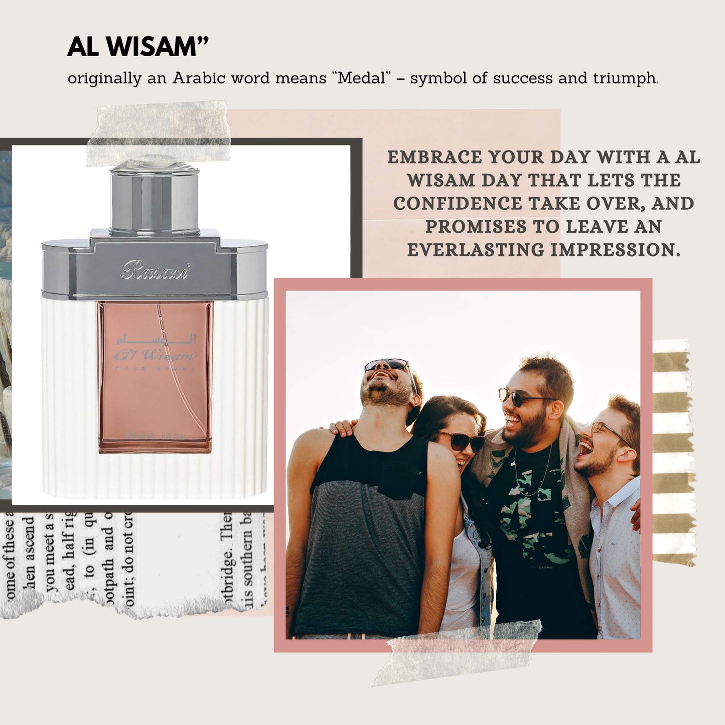 RASASI Al Wisam Day EDP for Men 100ML (3.40 oz) | sandalwood, musk, and amber | Signature Arabian Perfumery Perfumes