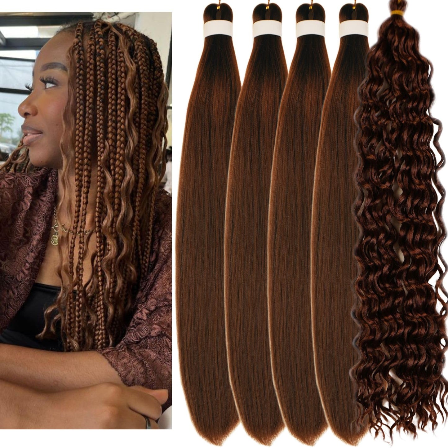 Brown Boho Braiding Hair Curly Braiding Hair for Boho Braids Bohemian Braiding Hair