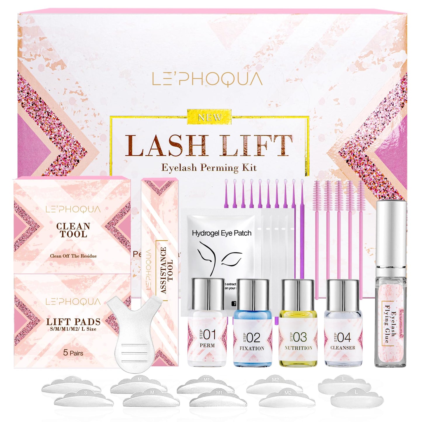 Lash Lift Kit Brow Lamination: Eyelash Perm Kit, Professional Eyelash Lift Kit, Eyebrow Lamination, Lash Curling, Semi-Permanent Curling Perming Wave Suitable for Salon