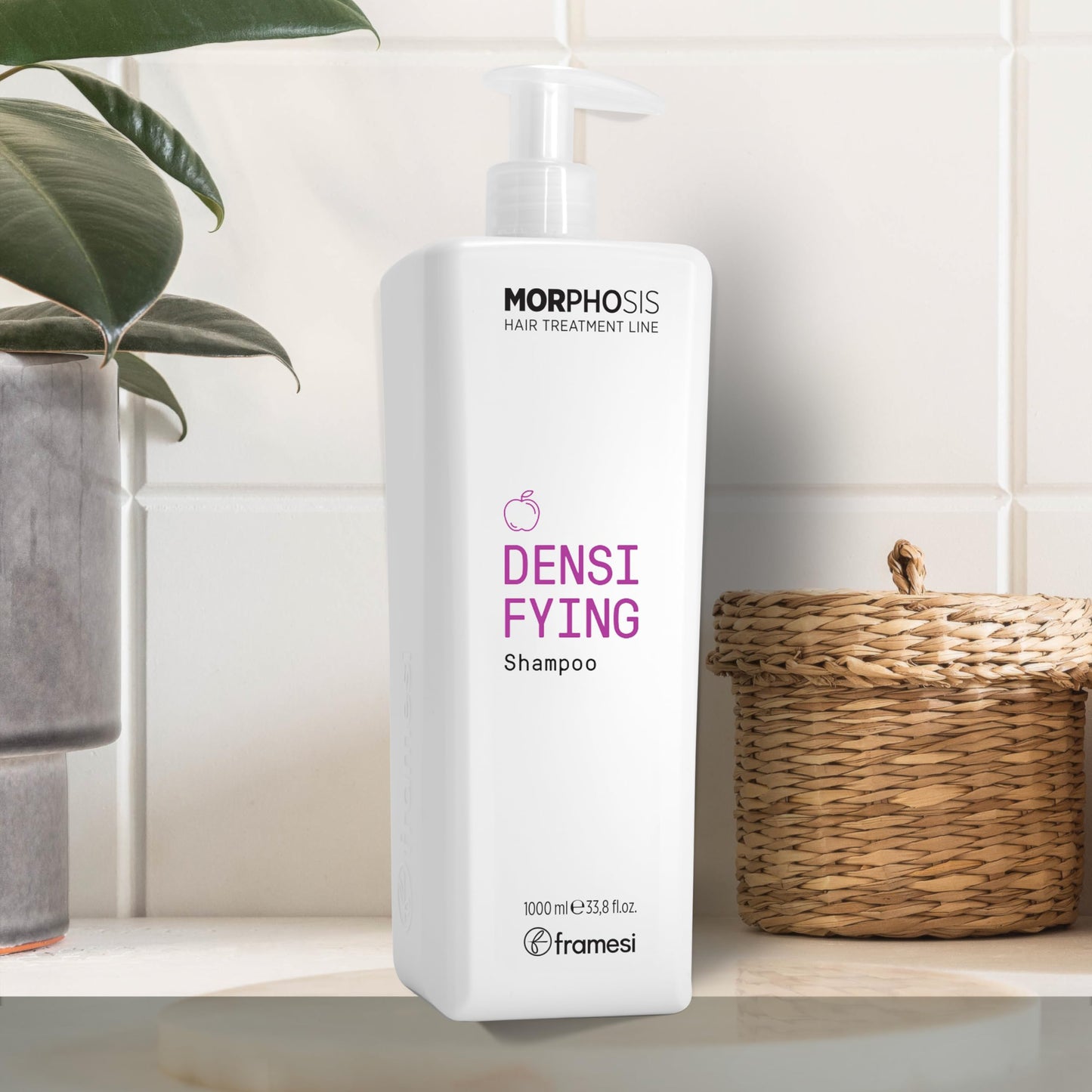 Framesi Morphosis Densifying Shampoo 33.8 fl oz, Strengthens Hair, For Sensitive Scalps, Natural Ingredients, Color Safe