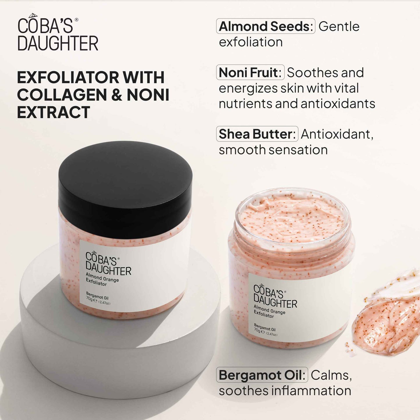 COBA'S DAUGHTER Luxury Spa Gift Set – 3-Piece Mini Body Scrub Trio with Honey Turmeric, Almond Orange & Aloe Vera – Travel Size Self-Care Gift for Holiday, Christmas, Birthday, Wedding Favor