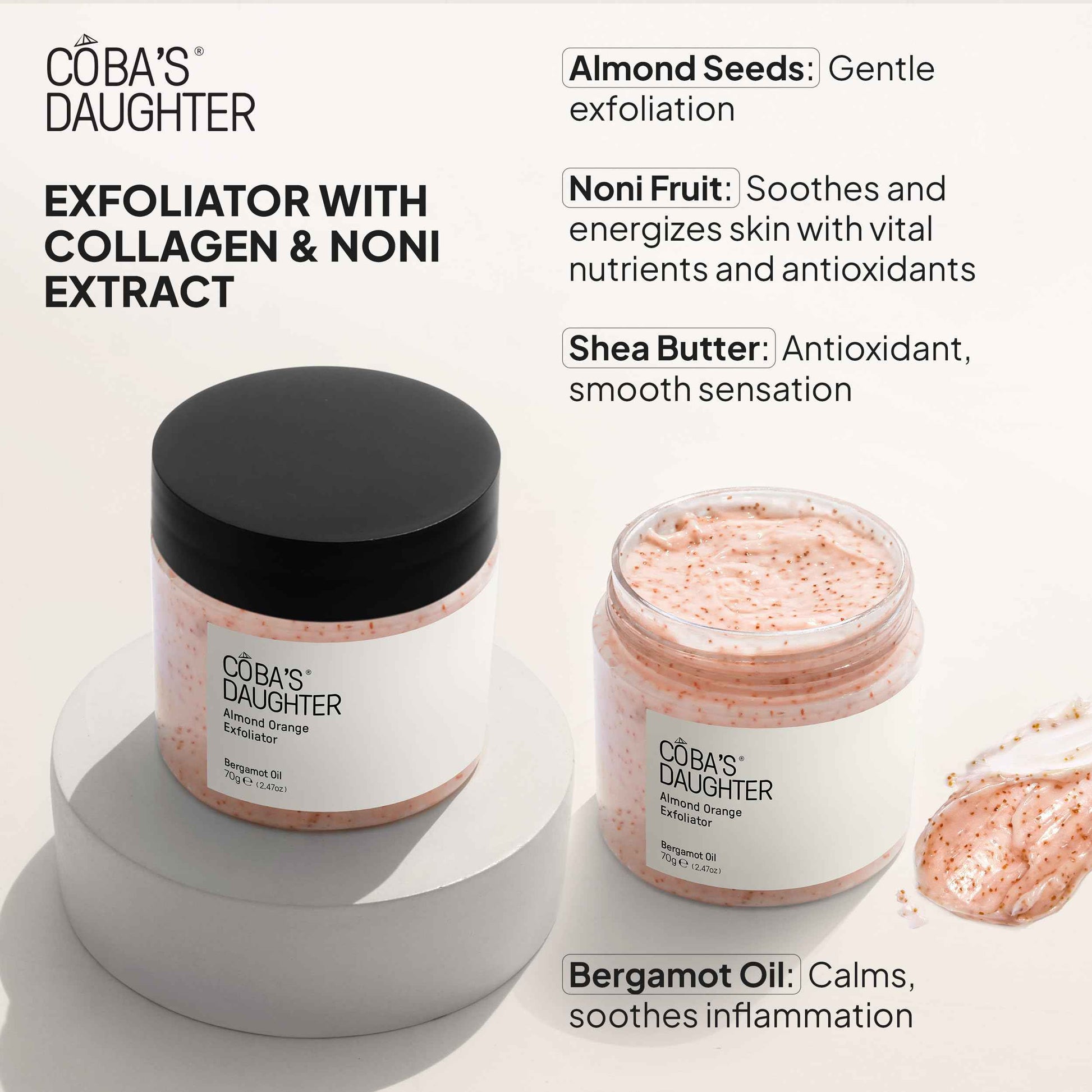 COBA'S DAUGHTER Luxury Spa Gift Set – 3-Piece Mini Body Scrub Trio with Honey Turmeric, Almond Orange & Aloe Vera – Travel Size Self-Care Gift for Holiday, Christmas, Birthday, Wedding Favor