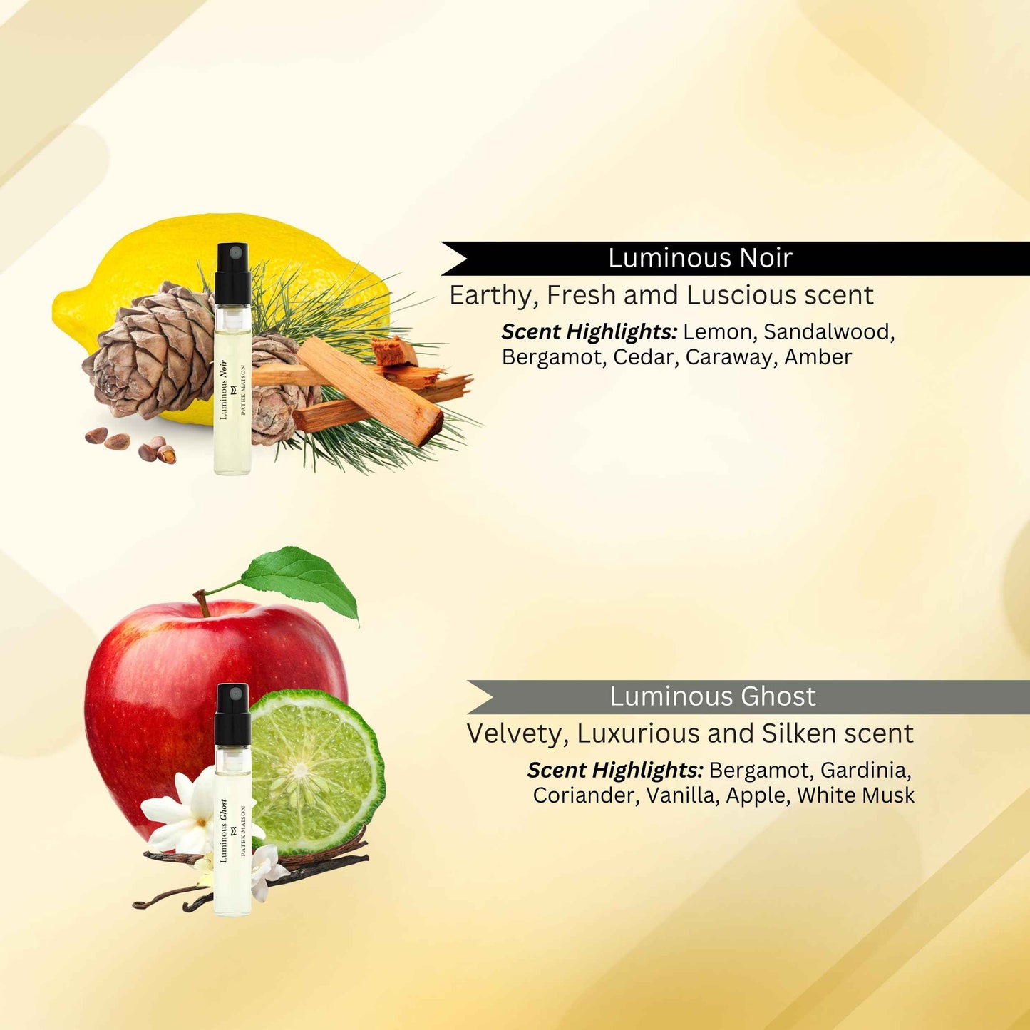 Patek Maison Perfume for Women and Men Luminous Discovery Gift Set Mini Vial Sampler Sprays EDP 0.10 Fl oz