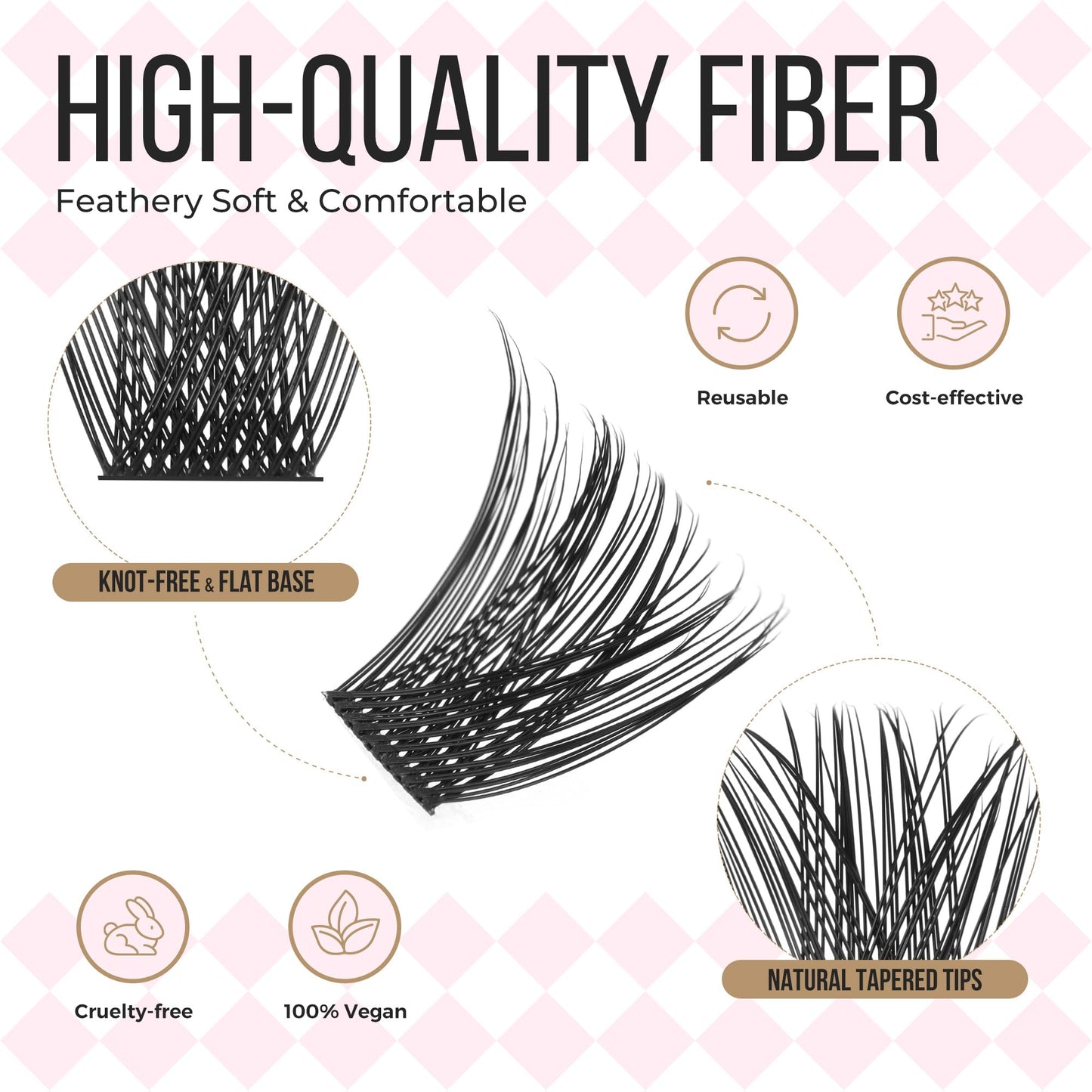 LASHVIEW Lash-Extension-Clusters 168pcs D Curl Lash Clusters Natural Look Cluster Lashes Extensions Super Thin Band & Soft Lashes Reusable 9-16mm MIX (56D)