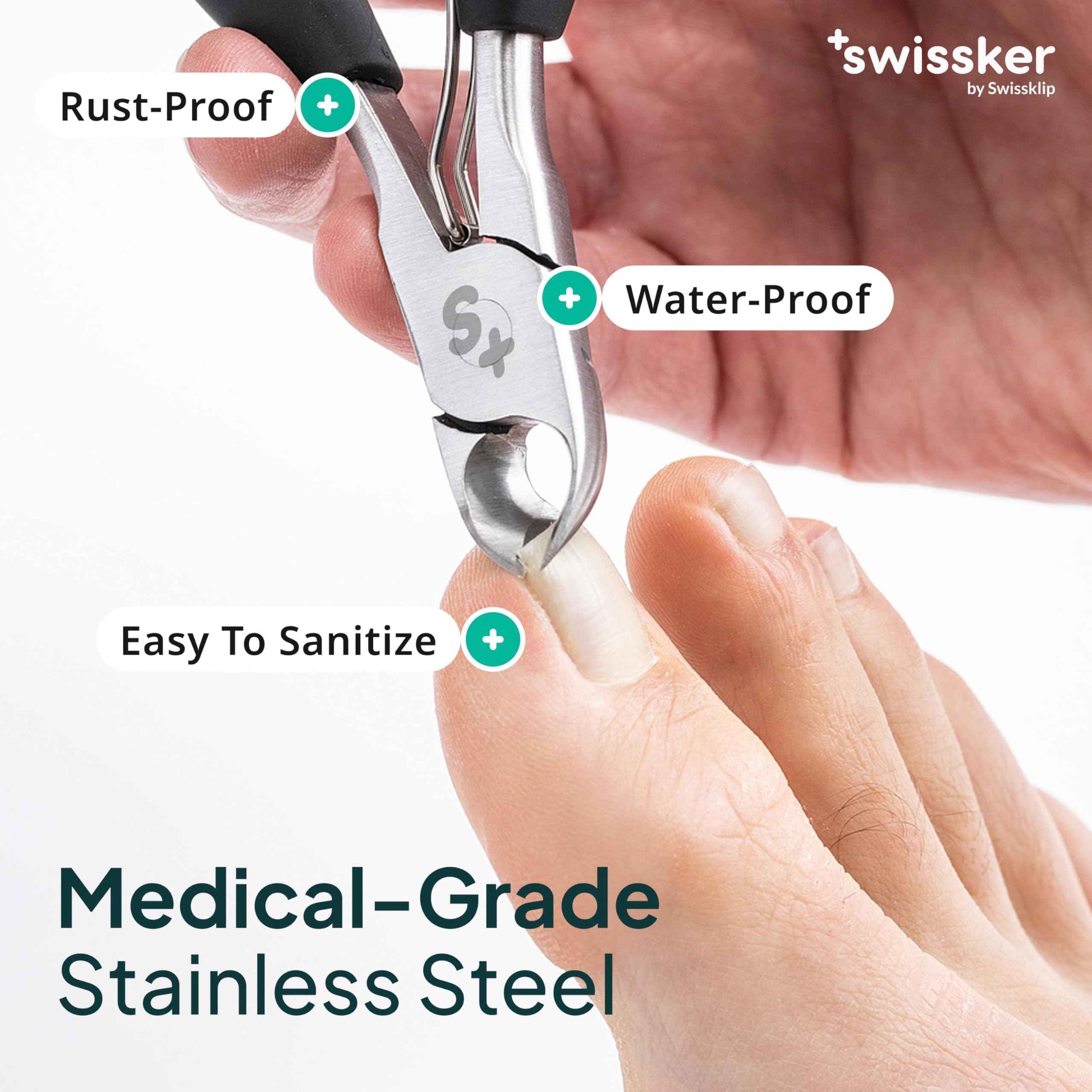 Swissker by Swissklip Toenail Clippers | Heavy Duty Toe Nail Clippers I Toenail Clippers for Thick Nails I Big Toe Nail Clippers for Thick Toenails I Heavy Duty Nail Clippers for Thick Nail