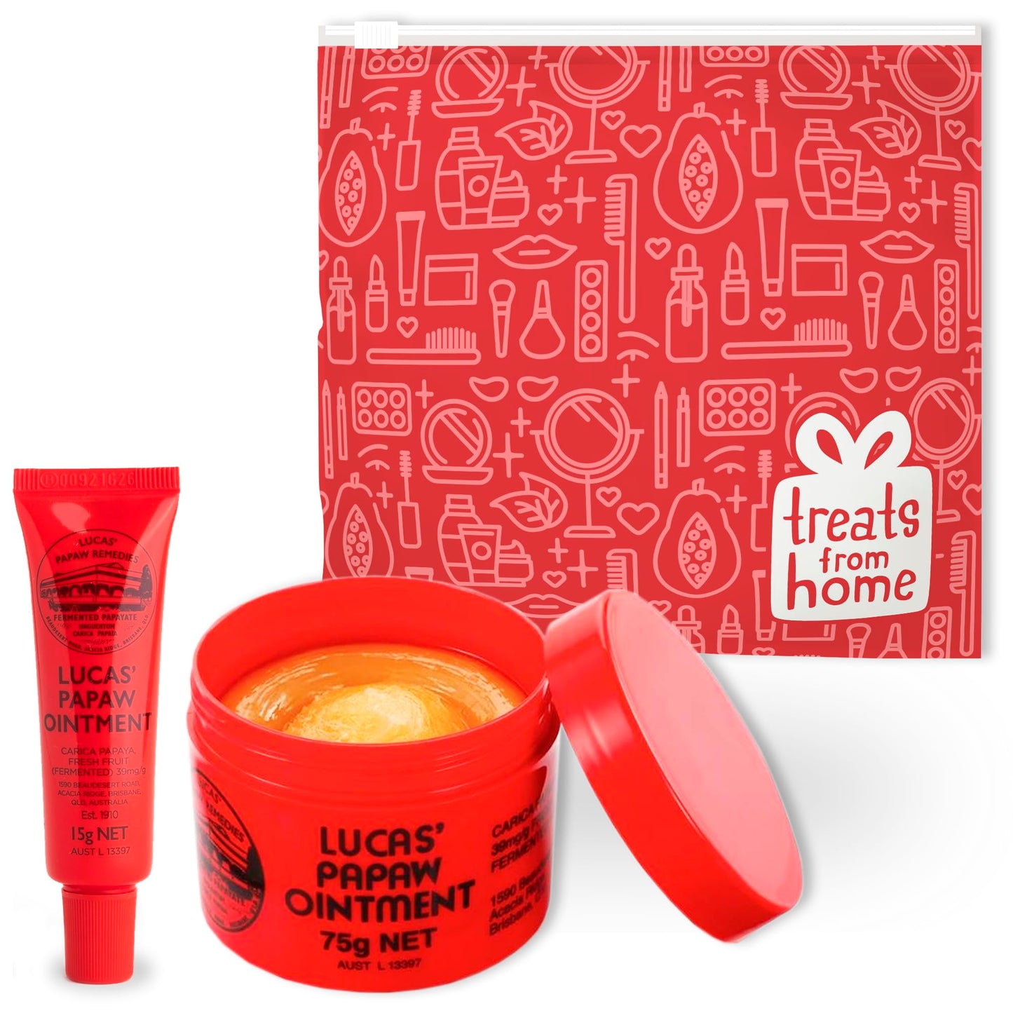 Lucas Pawpaw Lip Ointment, Lucas Pawpaw Cream, Lucas Pawpaw Ointment for Lips & Dry Skin - Unique All Skin Types, All Gender- Any Season Gift Pack with 75g and 15gr Pawpaw Balm