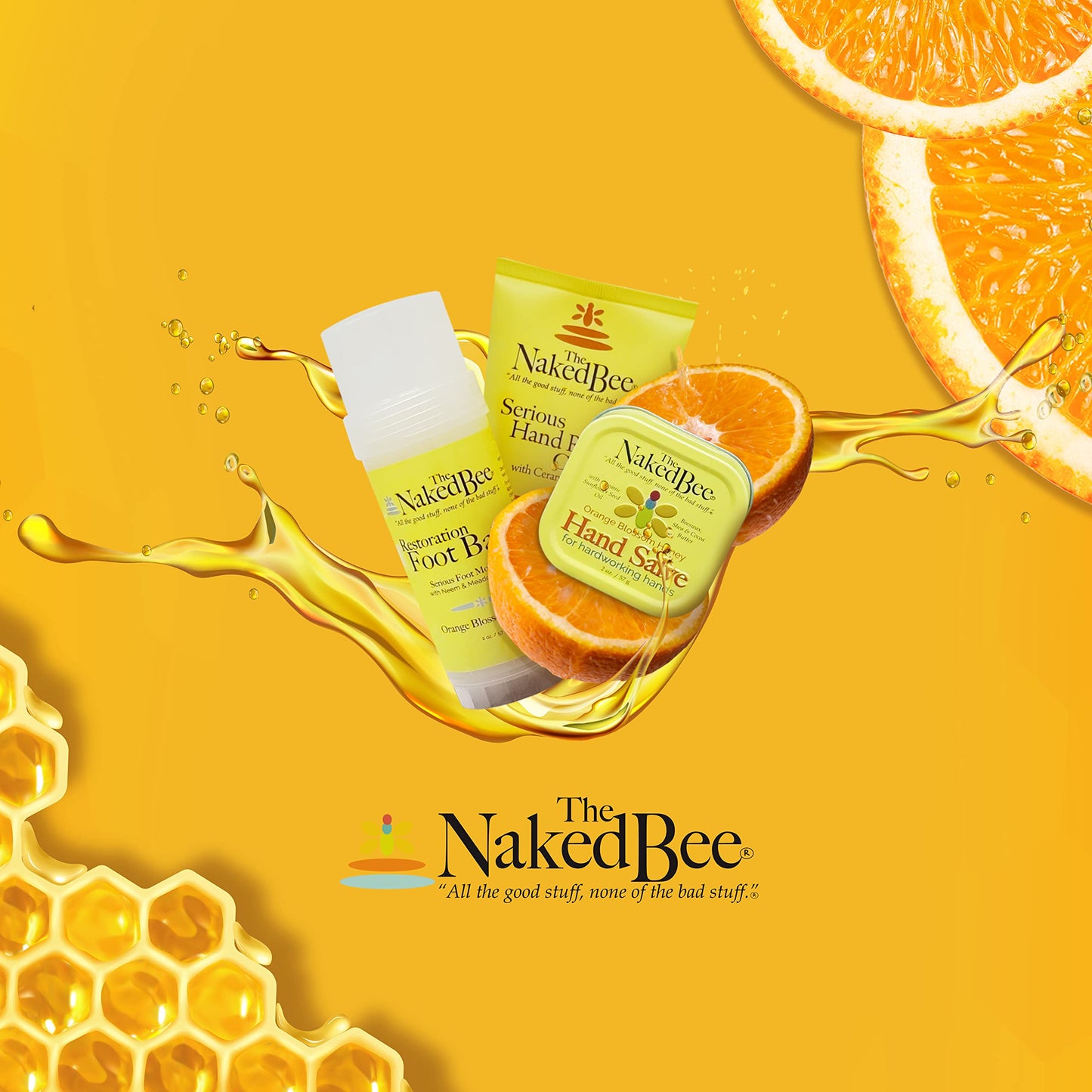 The Naked Bee Orange Blossom Honey Hand Salve, 2 Oz - 3 Pack