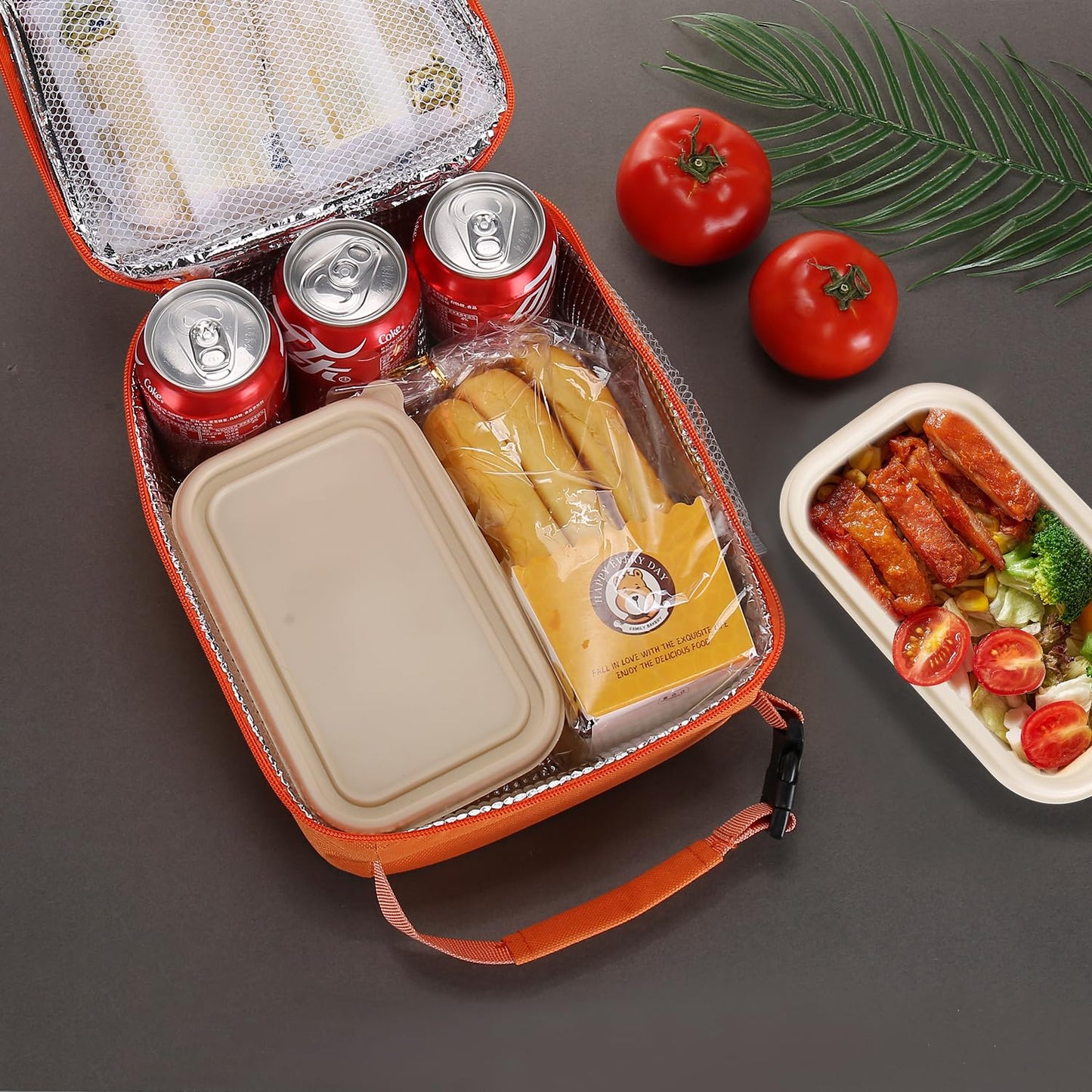 AYEANY Lunch box Lunch bag for men women Lunchbox Lunch bags Insulated Lunch bag Lunch box cooler (Orange)