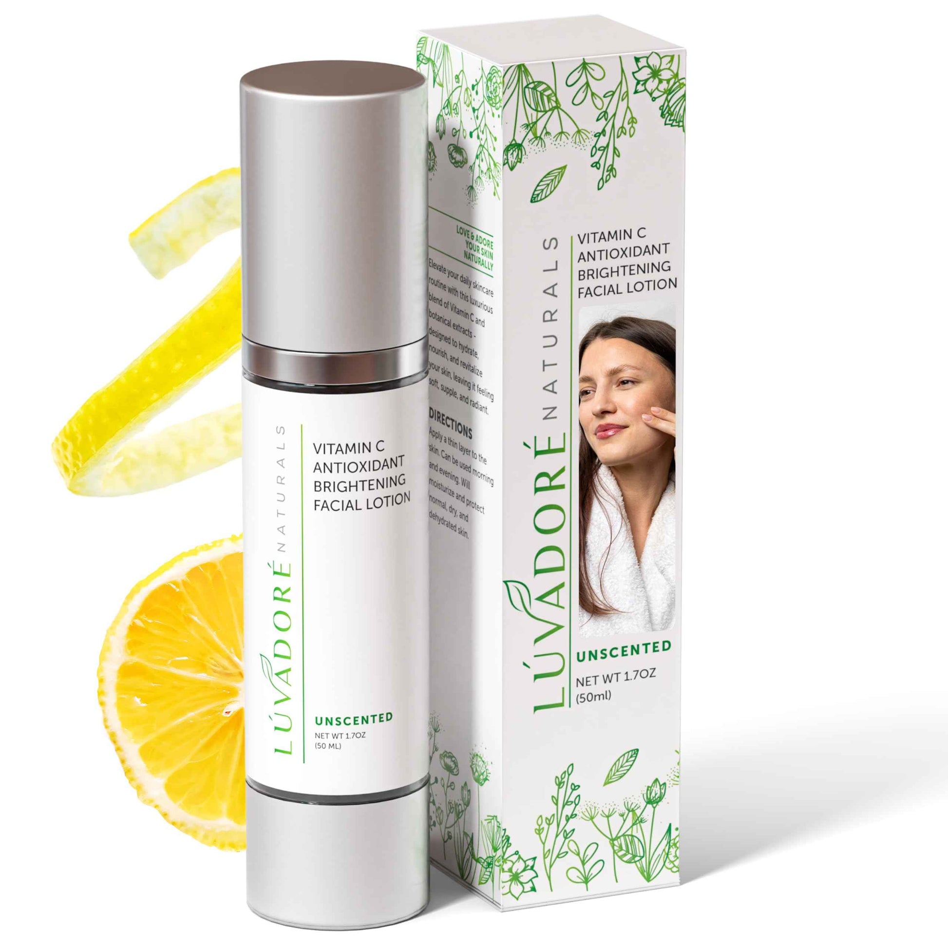 Luvadore Naturals Vitamin C Skin Care Facial Lotion – Antioxidant Cream for Face – Deeply Hydrating Brightening Cream for Dark Spots, Uneven Skin Tone – Anti-Aging and Rejuvenating Formula