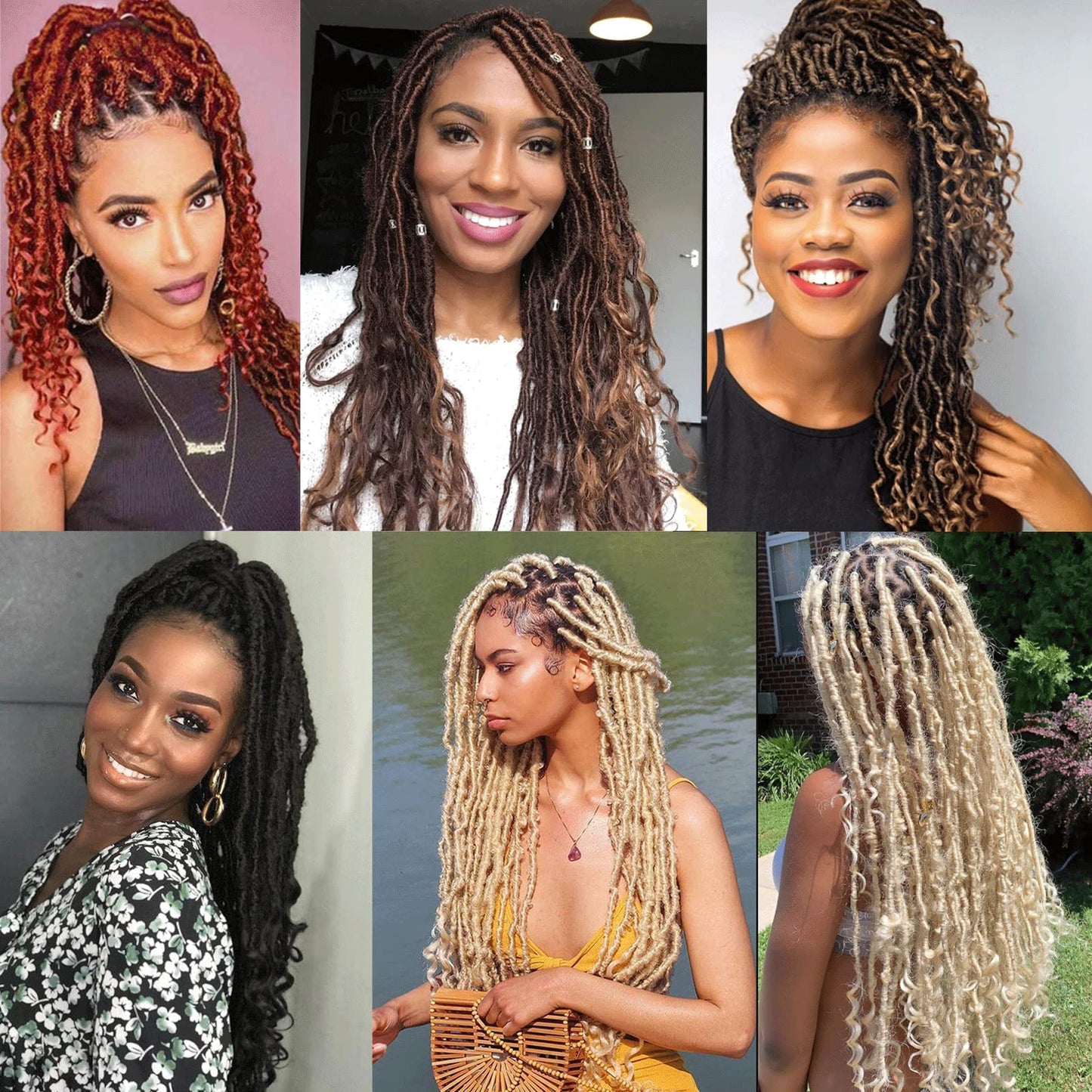 Leeven 24 Inch Goddess New Faux Locs Crochet Hair 2 Packs Long Soft Locs Crochet Braids Hair With Curly Ends Natural Black Synthetic Bohemian Locs Braiding Hair for Women 12 Strands/Pack 1B#