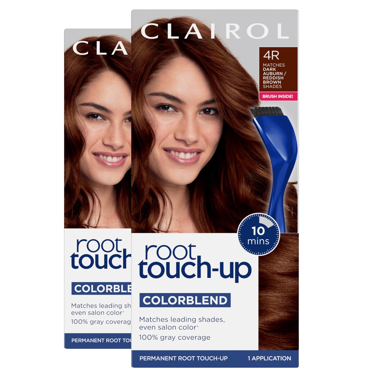 Clairol Nice 'n Easy Permanent Root Touch-Up Hair Dye, Dark Brown and Dark Auburn/Reddish Brown, 2 Packs of 2