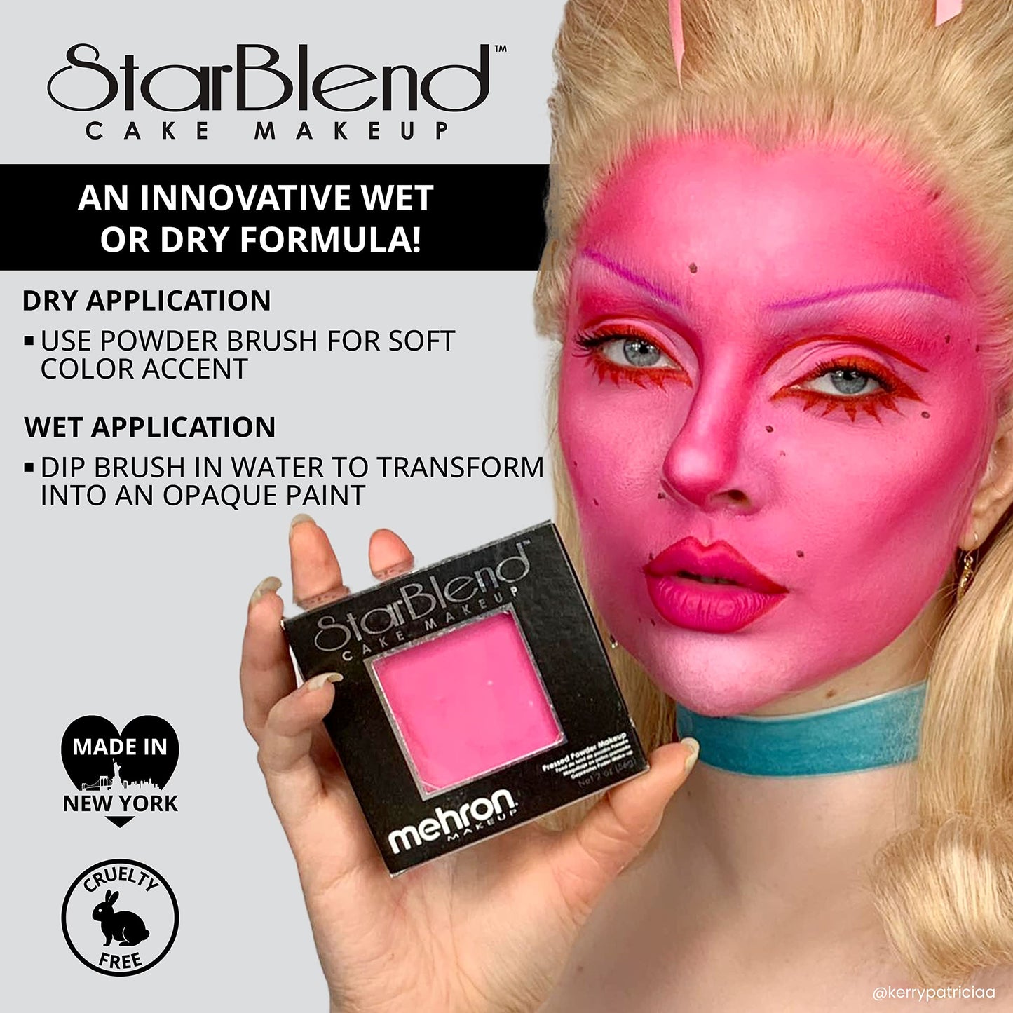 Mehron Makeup StarBlend Cake Makeup | Wet/Dry Pressed Powder Face Makeup | Powder Foundation | Yellow Face Paint & Body Paint 2 oz (56g)