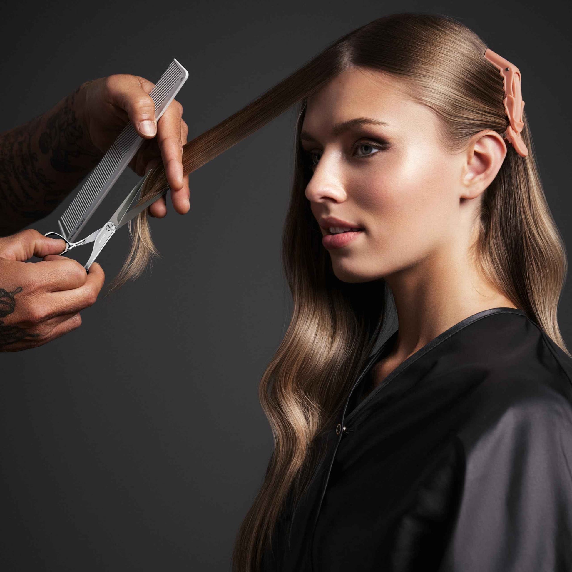 Fromm Professional Explore 5.75" Hair Cutting Shears for Wet and Dry Hair, Polished Silver Japanese Steel Scissors with Beveled Blade