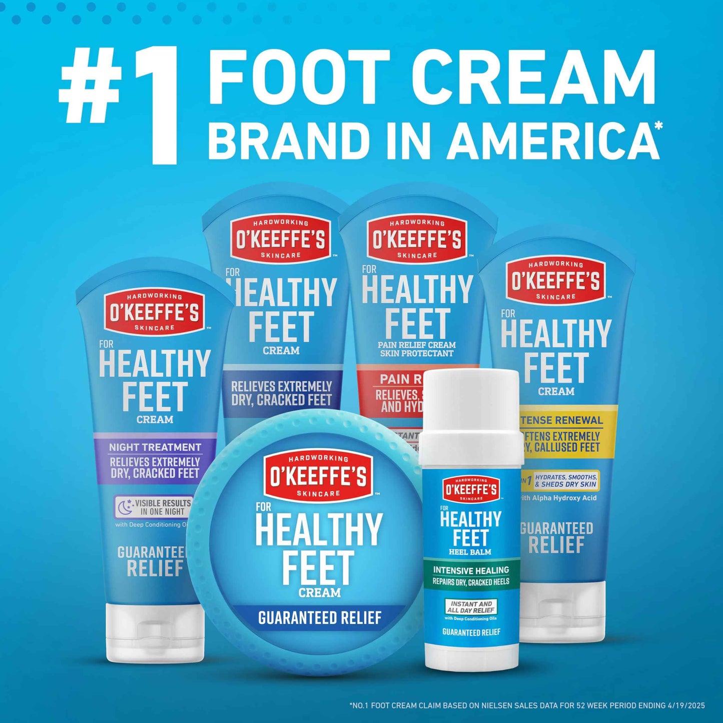 O'Keeffe's for Healthy Feet Foot Cream - 7 oz Tube (2 Pack) - Guaranteed Relief for Extremely Cracked, Dry Feet, Repairing Skincare, Instantly Boosts and Retains Moisture Levels