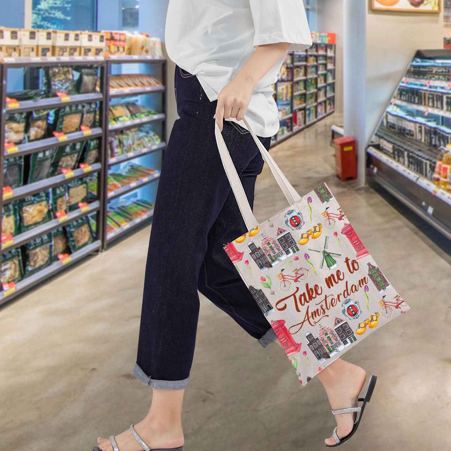 WZMPA Amsterdam Netherlands Travel Cosmetic Bag Amsterdam Souvenir Gift Take Me To Amsterdam Zipper Pouch Bag Amsterdam Travel Merchandise (Take Amsterdam TG)