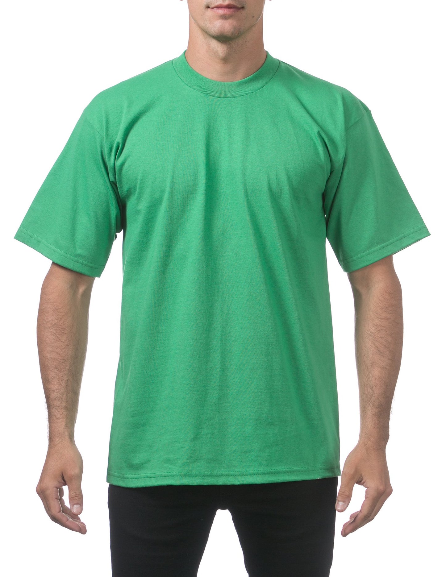 Pro Club Men's Heavyweight Cotton Short Sleeve Crew Neck T-Shirt, Kelly Green, Small